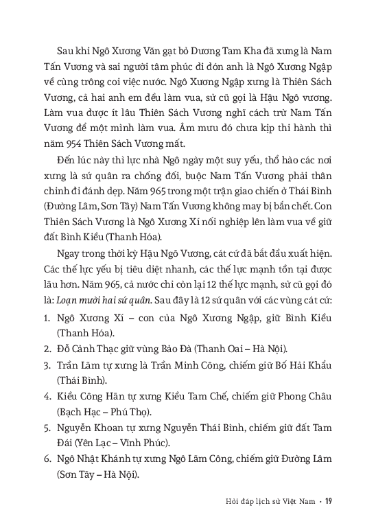 Hỏi Đáp Lịch Sử Việt Nam, Tập 2: Nước Việt Nam Dưới Đời Ngô, Đinh, Tiền Lê, Lý, Trần, Hồ