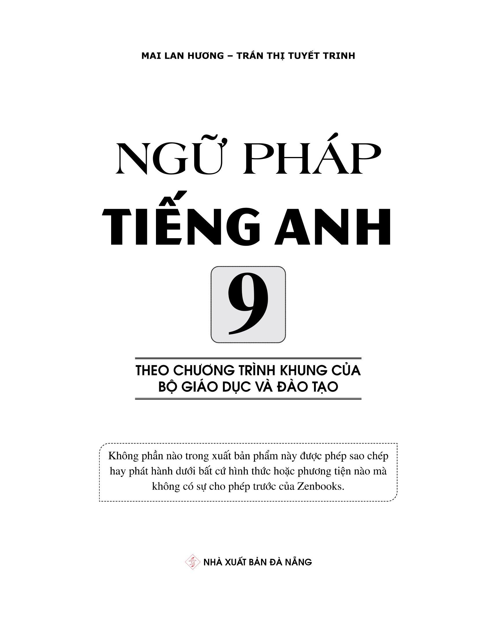 Ngữ Pháp Tiếng Anh Lớp 9 - Theo Chương Trình Khung Của Bộ GD&ĐT