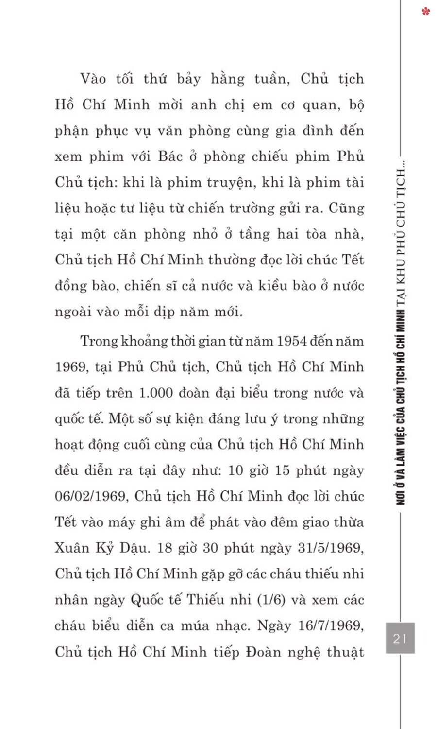 Nơi ở và làm việc của Chủ tịch Hồ Chí Minh tại Khu Phủ Chủ tịch - Hà Nội - bản in 2025