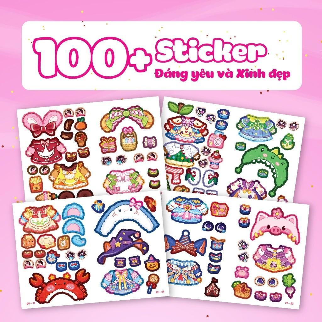 Sách - Mini Fashion - Baby Three - Bóc Dán Hơn 100+ Stickers Váy, Phụ Kiện Xinh Đẹp Cho Bé Gái - Megabook