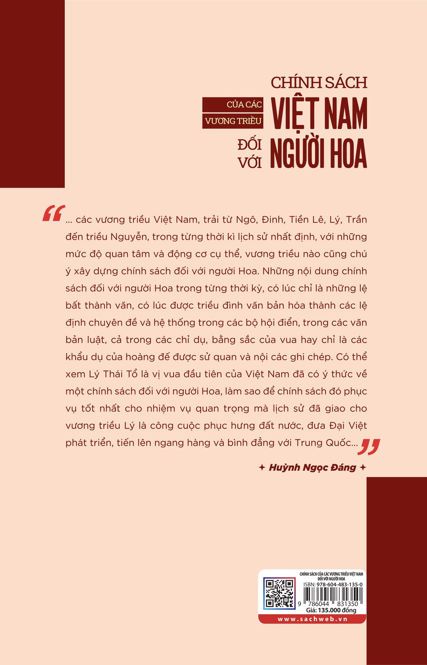 Chính Sách Của Các Vương Triều Việt Nam Đối Với Người Hoa (Tái Bản Có Bổ Sung 2024)