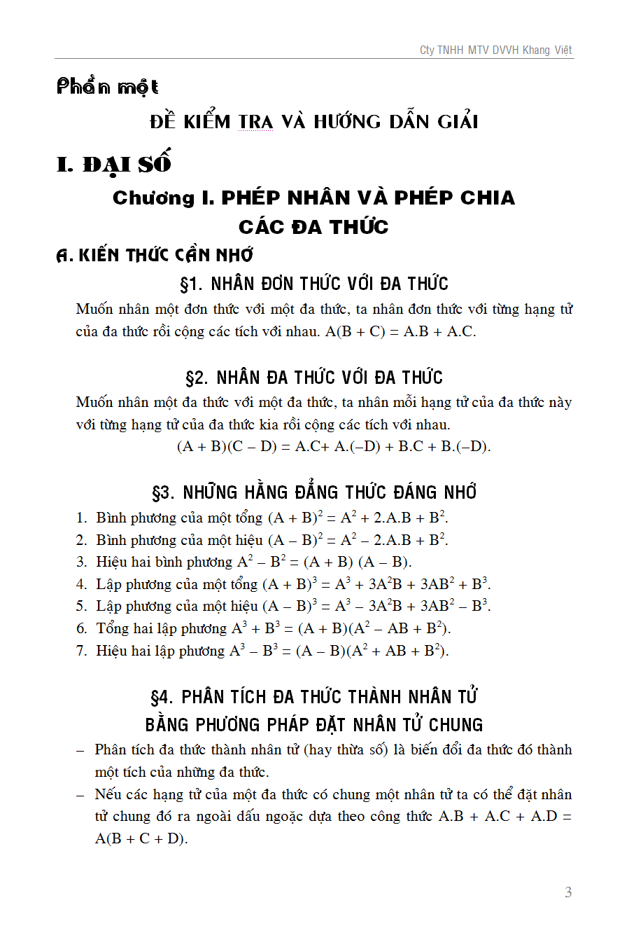 100 Đề Kiểm Tra Toán 8
