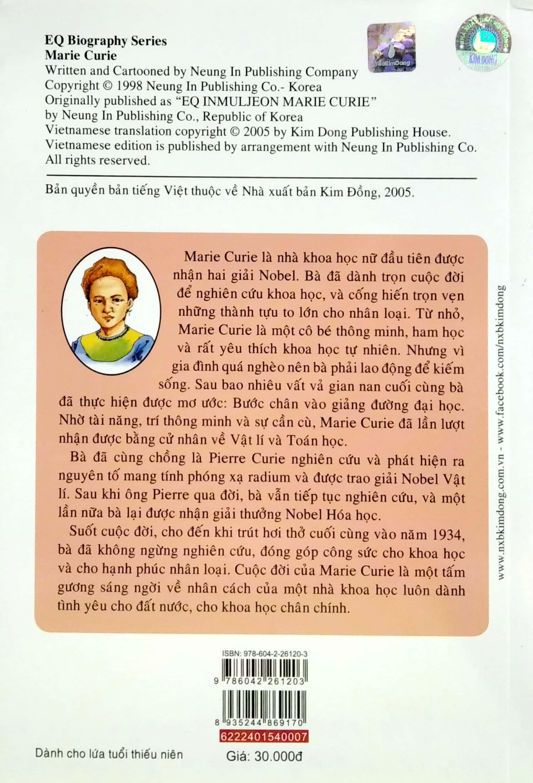 Danh Nhân Thế Giới: Marie Curie (Tái Bản 2022)