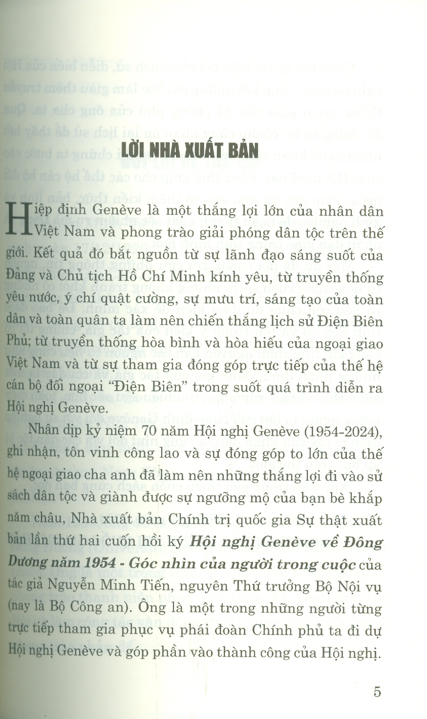 Hội Nghị Genève Về Đông Dương Năm 1954 - Góc Nhìn Của Người Trong Cuộc