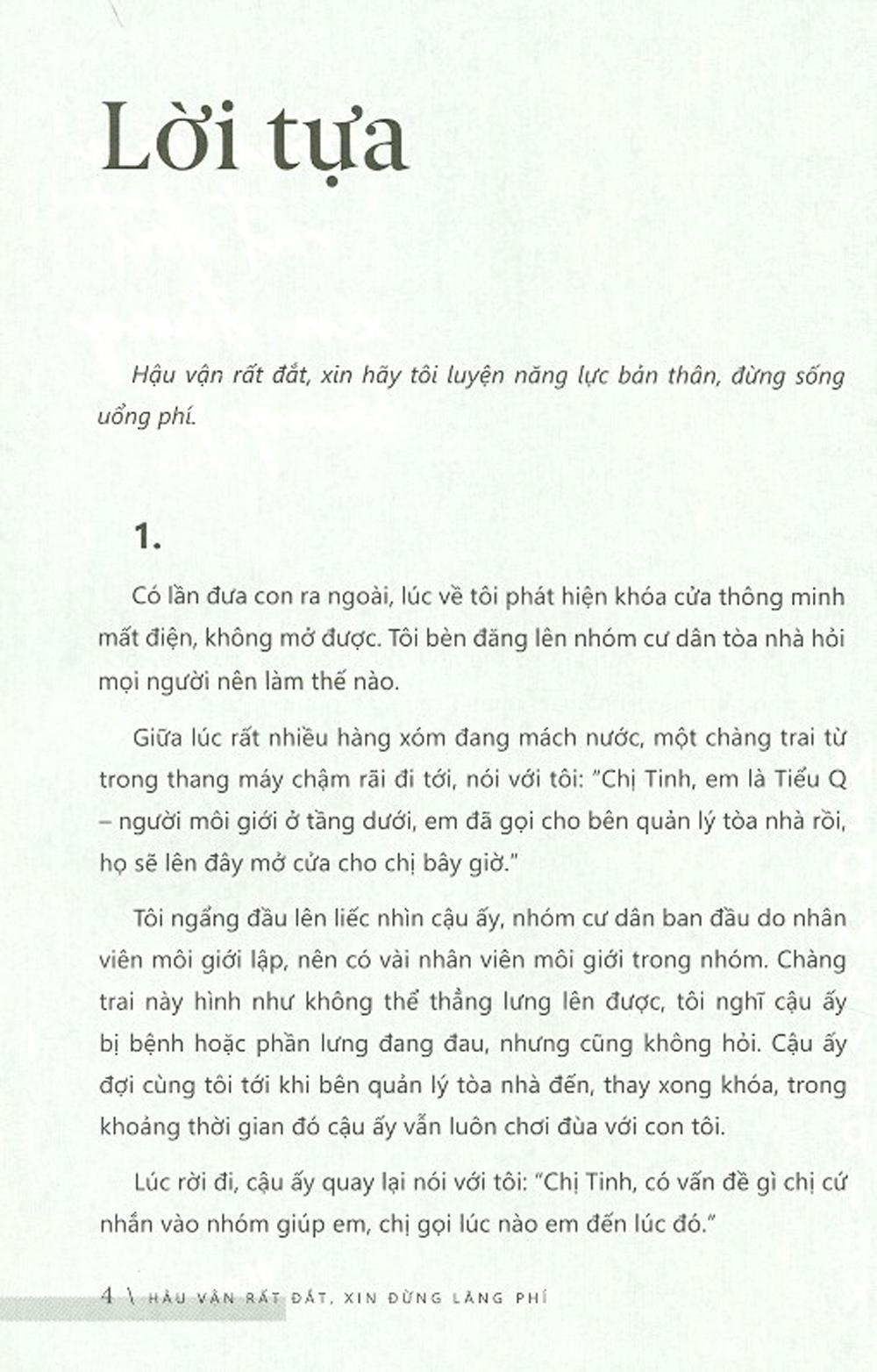 Hậu Vận Rất Đắt Xin Đừng Lãng Phí