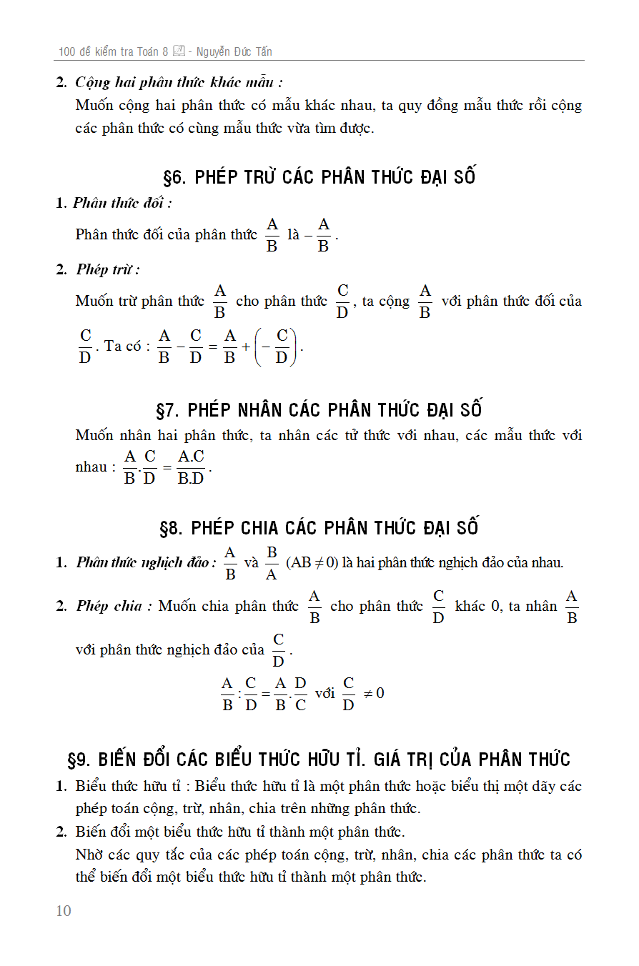 100 Đề Kiểm Tra Toán 8