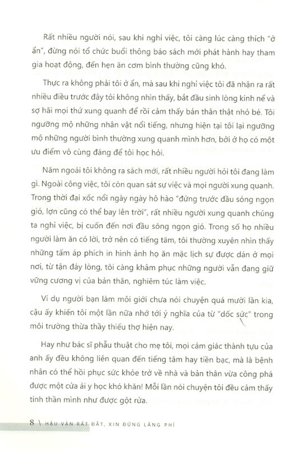 Hậu Vận Rất Đắt Xin Đừng Lãng Phí