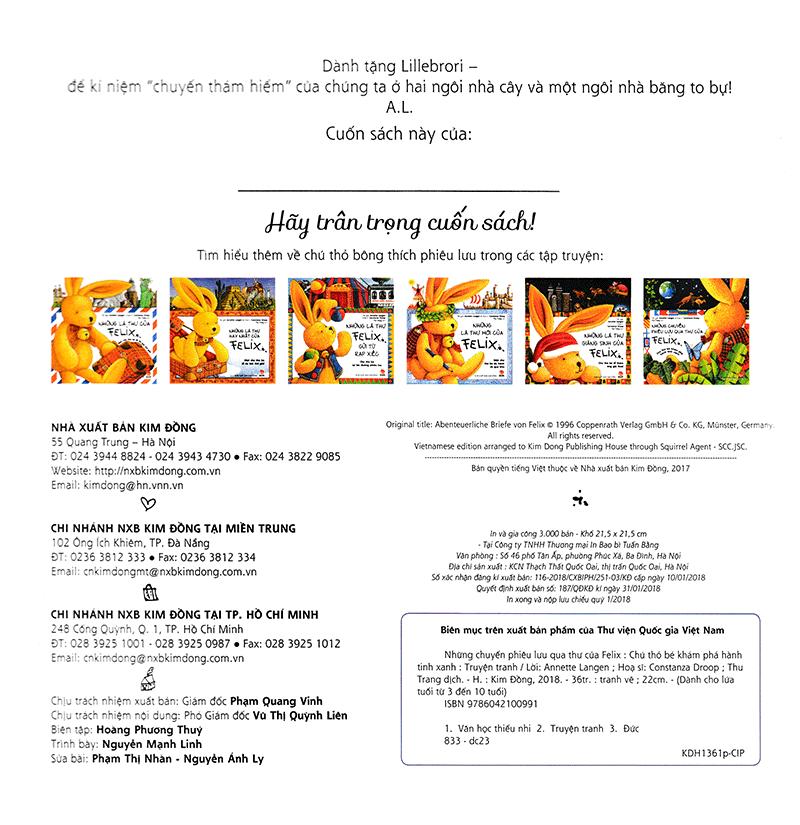 Những Chuyến Phiêu Lưu Qua Thư Của Felix - Chú Thỏ Bé Khám Phá Hành Tinh Xanh (Tái Bản)