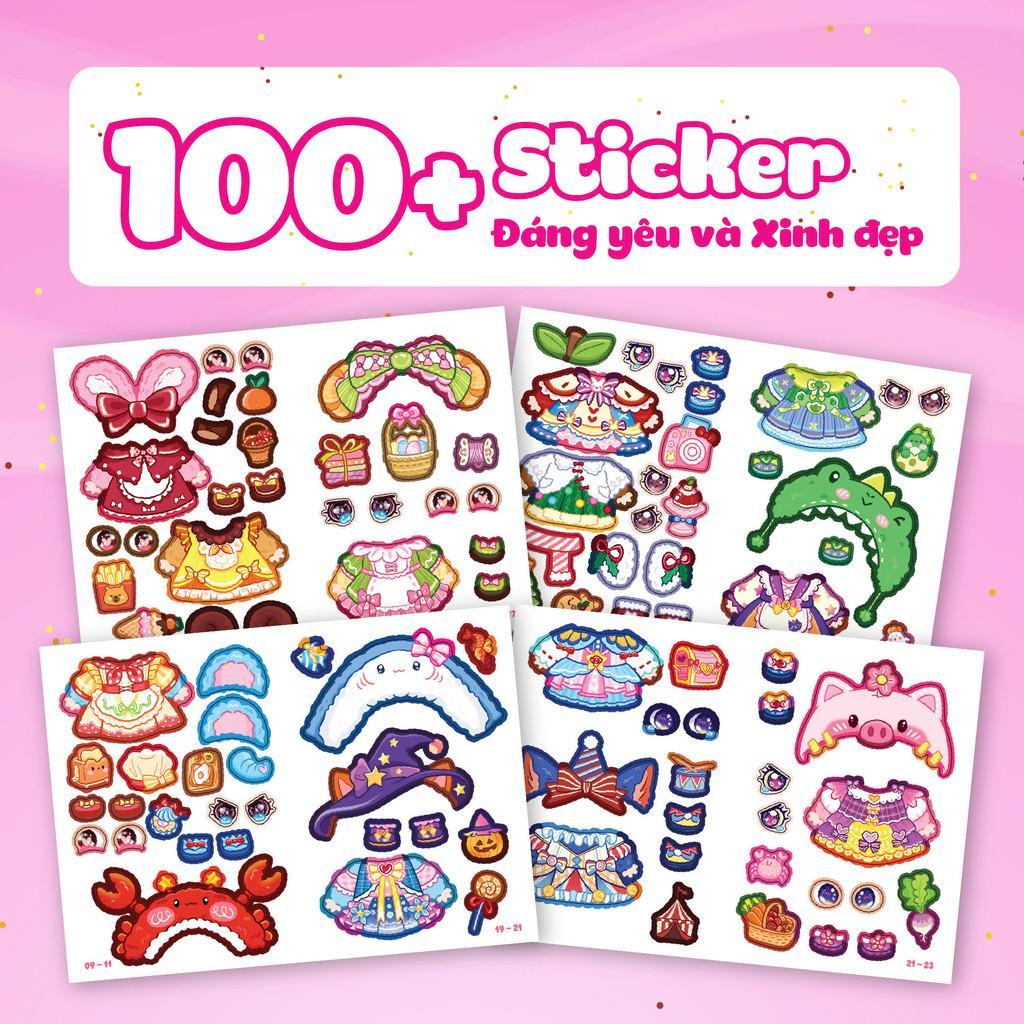 Sách - Mini Fashion - Baby Three - Bóc Dán Hơn 100+ Stickers Váy, Phụ Kiện Xinh Đẹp Cho Bé Gái - Megabook