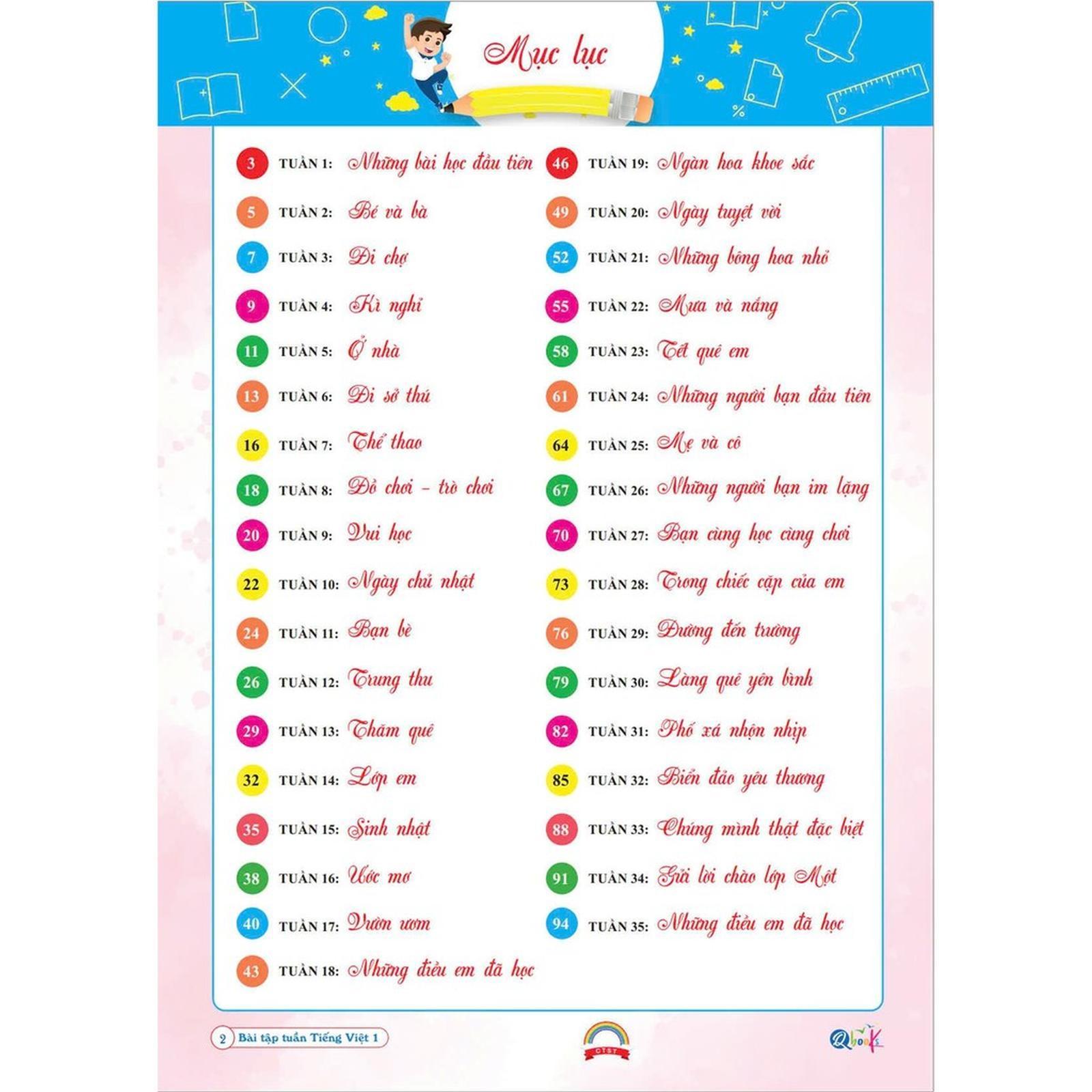 Bài Tập Tuần Tiếng Việt Lớp 1 - Cả Năm - Chân Trời Sáng Tạo - Bản Quyền