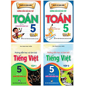 Sách - Hướng Dẫn Giải Bài Tập Toán + Hướng Dẫn Học Và Làm Bài Tiếng Việt - Lớp 5 - Dùng Kèm SGK Chân Trời Sáng Tạo - Combo 4 Cuốn- Hồng Ân