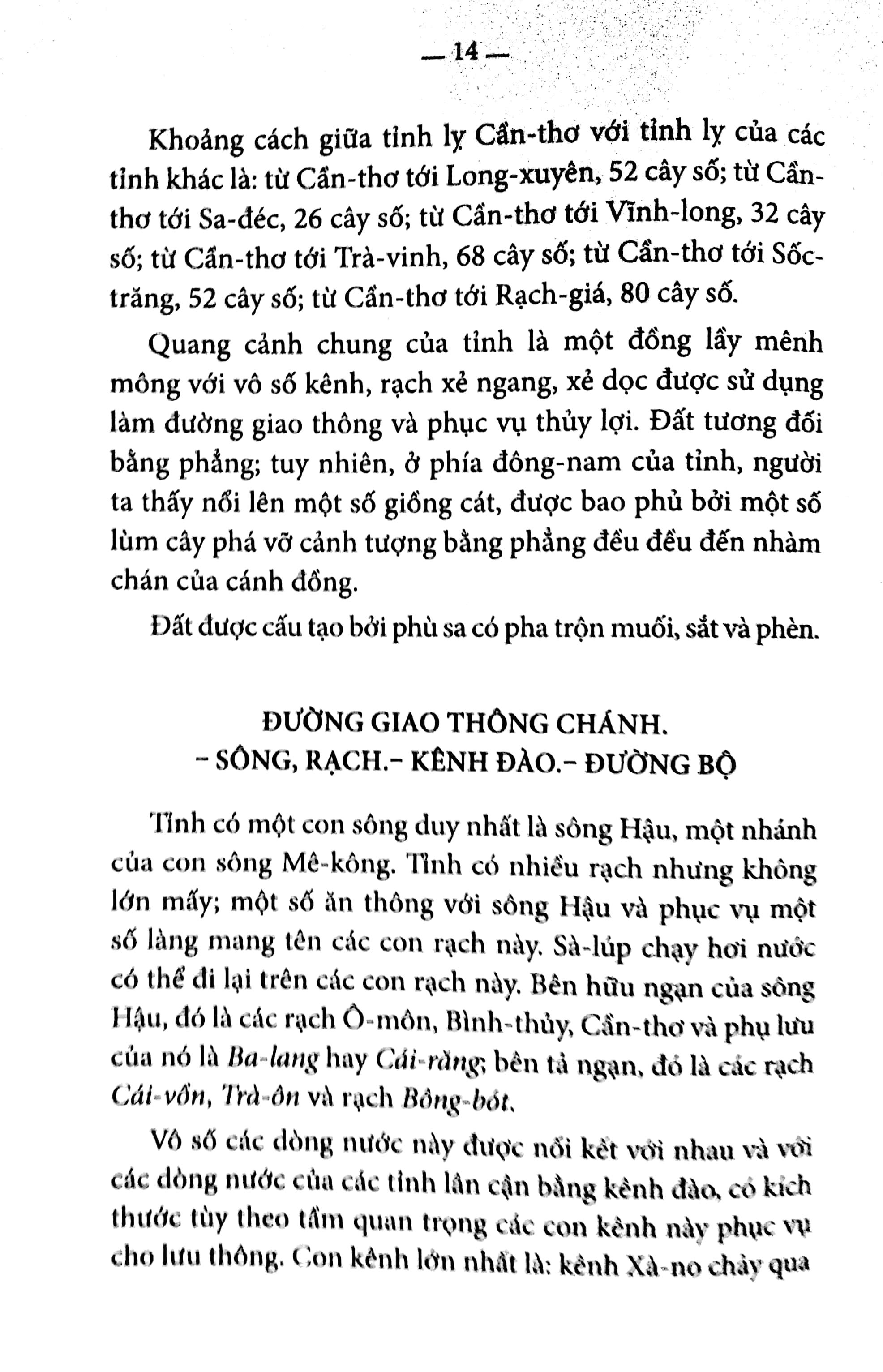 Chuyên Khảo Về Tỉnh Cần Thơ - Địa Lý Học: Tự Nhiên, Kinh Tế Và Lịch Sử Nam Kỳ (Tập X - 1904)