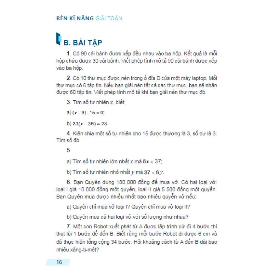 Rèn kĩ năng giải Toán lớp 6 Tập 1