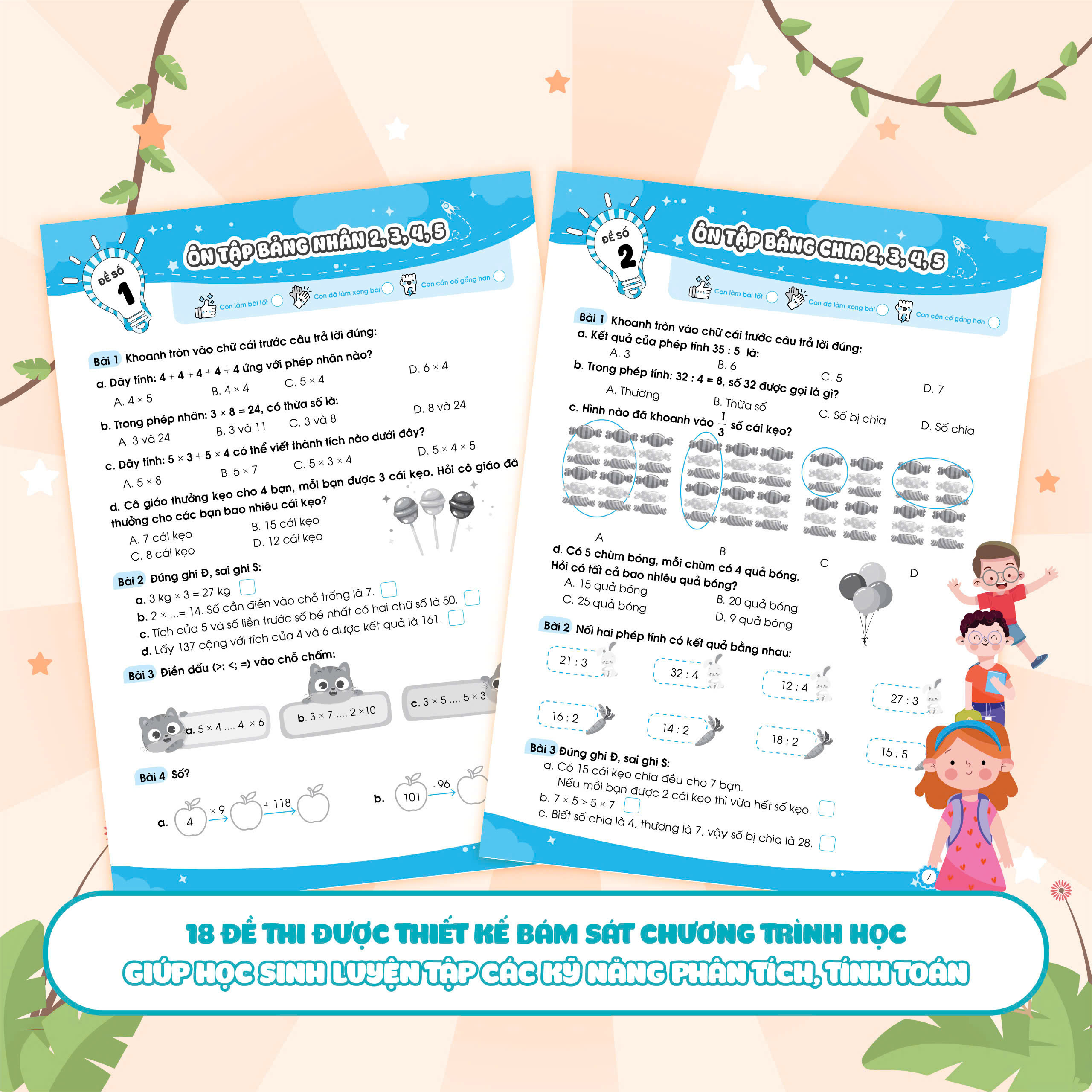 Combo Bộ đề ôn luyện và kiểm tra Toán lớp 3 (2 Tập)