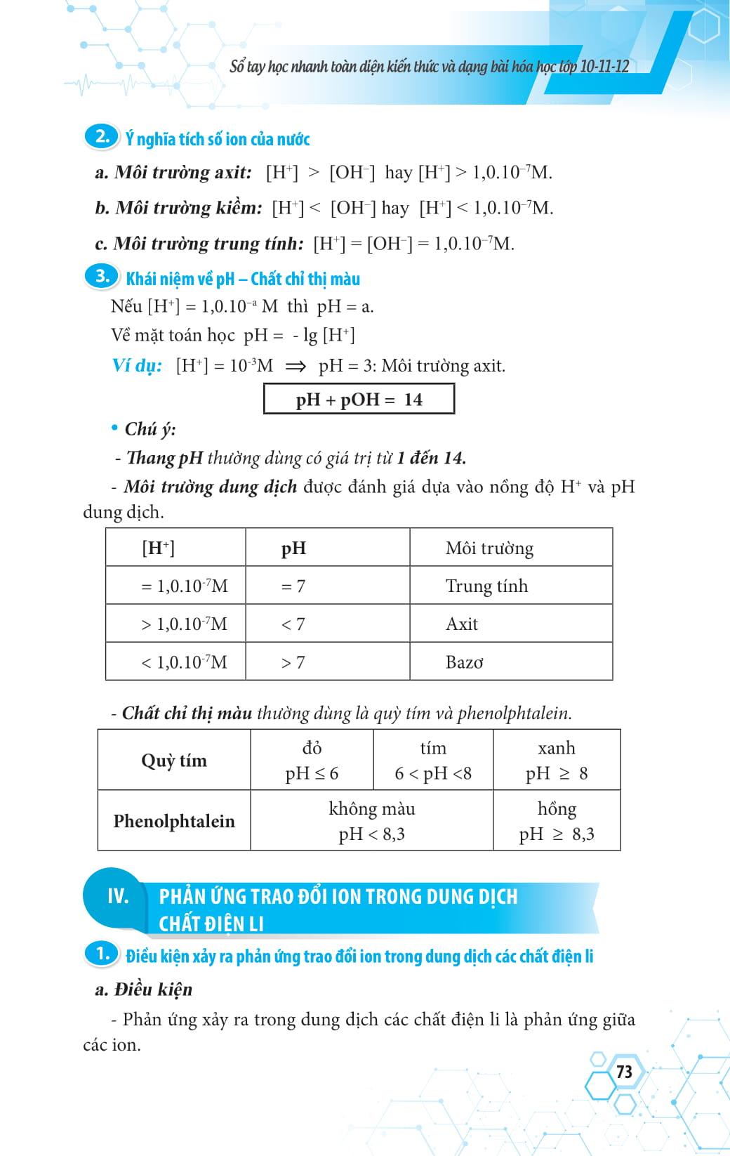 Sổ Tay Học Nhanh Toàn Diện Kiến Thức Và Dạng Bài Hóa Học Lớp 10 - 11 - 12