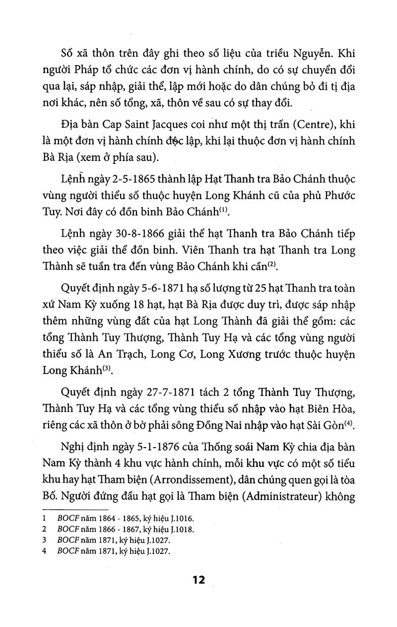 Địa Chí Hành Chính Các Tỉnh Nam Kỳ Thời Pháp Thuộc (1859 - 1954)