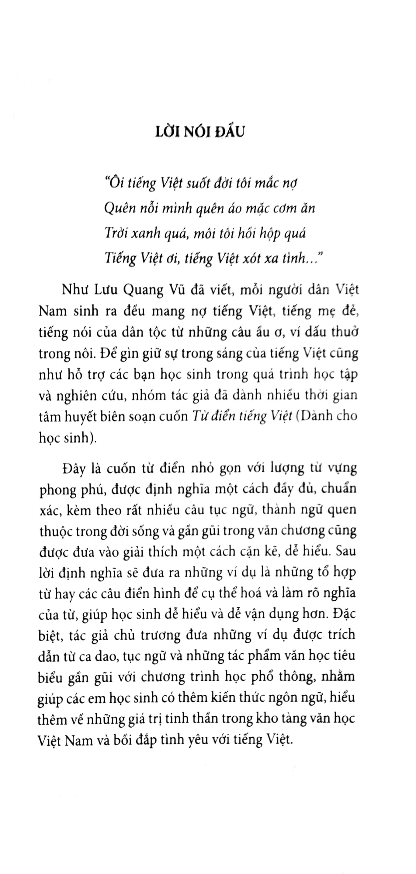 Từ Điển Tiếng Việt Dành Cho Học Sinh - Khổ To (Tái Bản)