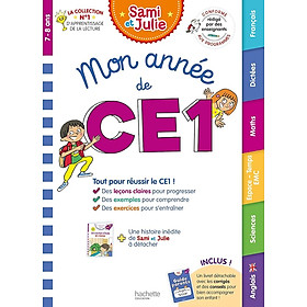 Sách học tiếng Pháp trẻ em MON ANNEE DE CE1 AVEC SAMI ET JULIE (TOUTES LES MATIERES)