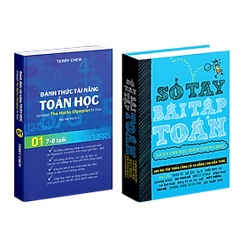 Combo sách sổ tay bài tập toán, đánh thức tài năng toán học 1 (bộ 2 cuốn ), tổng hợp kiến thức toán - Á Châu Books, bìa cứng, in màu