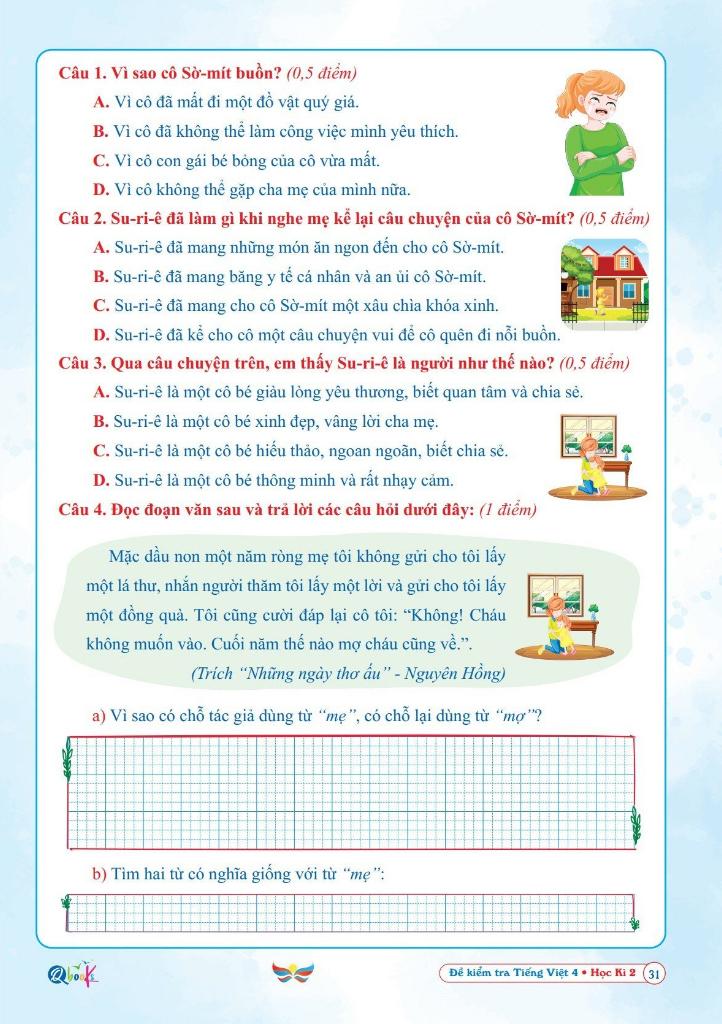 Đề Kiểm Tra Tiếng Việt 4 - Học Kì 2 (Cánh Diều)