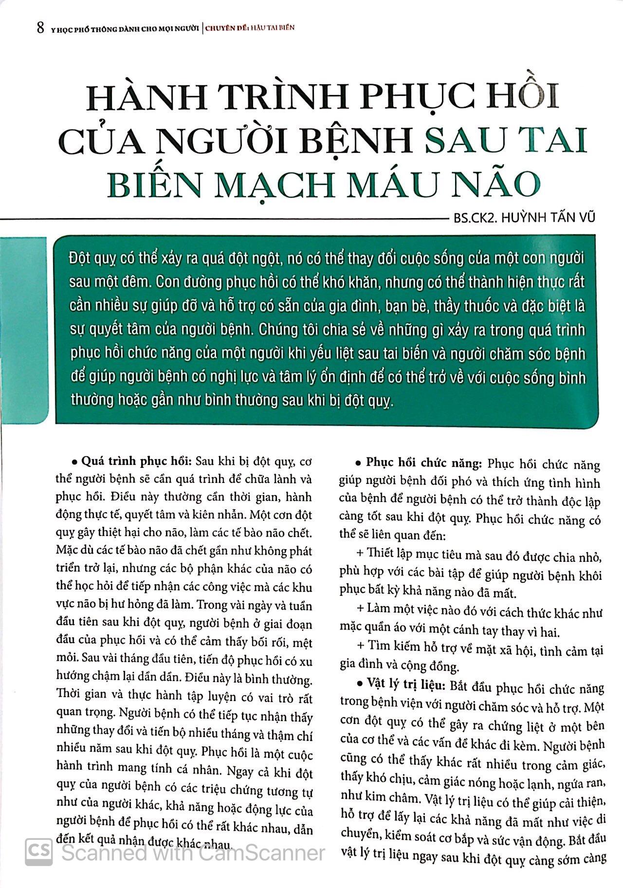 Y Học Phổ Thông Dành Cho Mọi Người - Chuyên Đề: Hậu Tai Biến