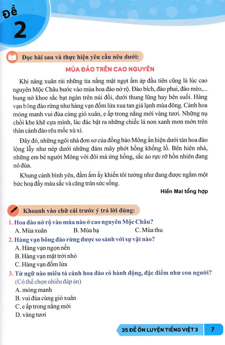 Sách - 35 Đề Ôn Luyện Tiếng Việt 3