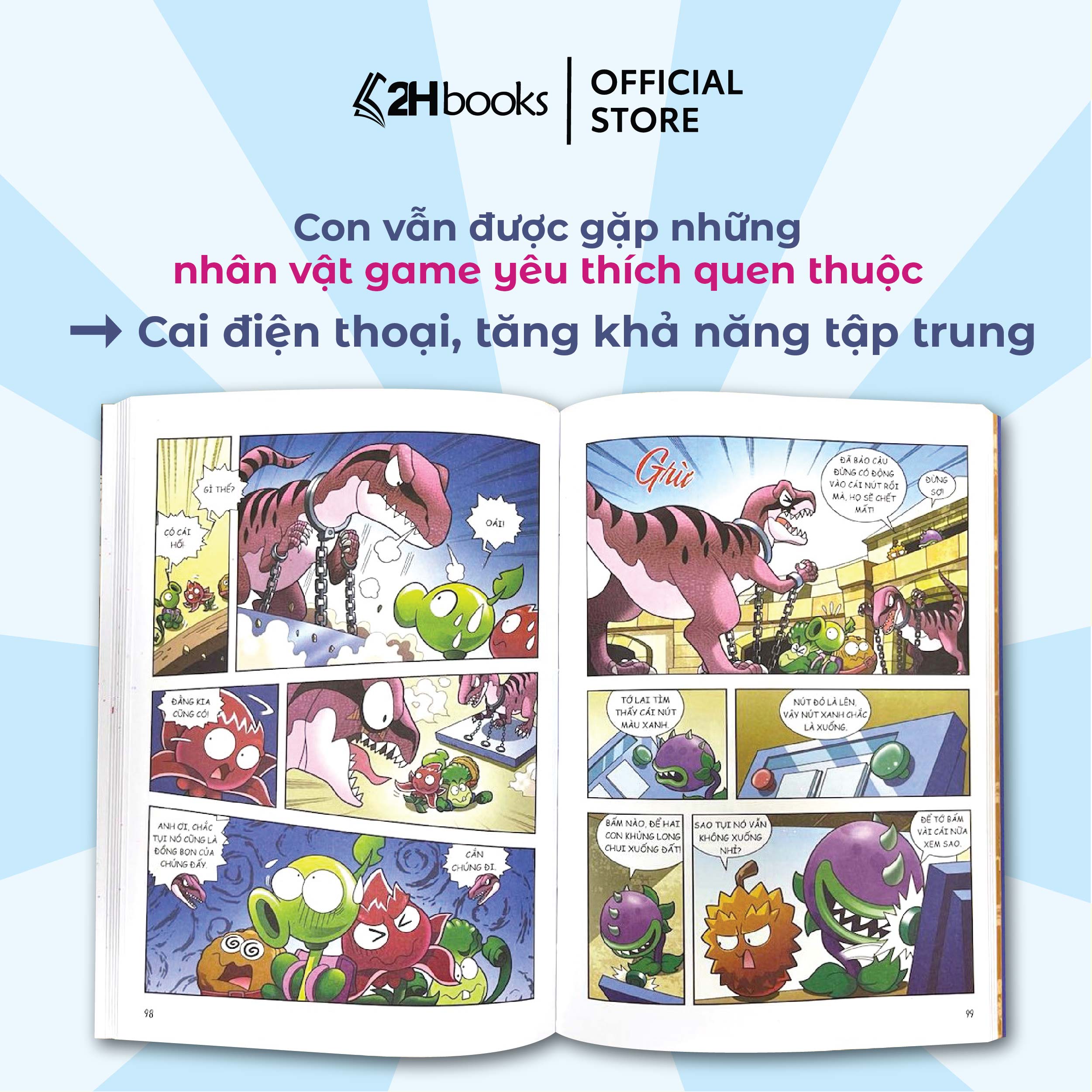 Sách Plants vs Zombies, Trái cây đại chiến zombie, Thế giới Robot, Truyện tranh cho bé, 2HBooks