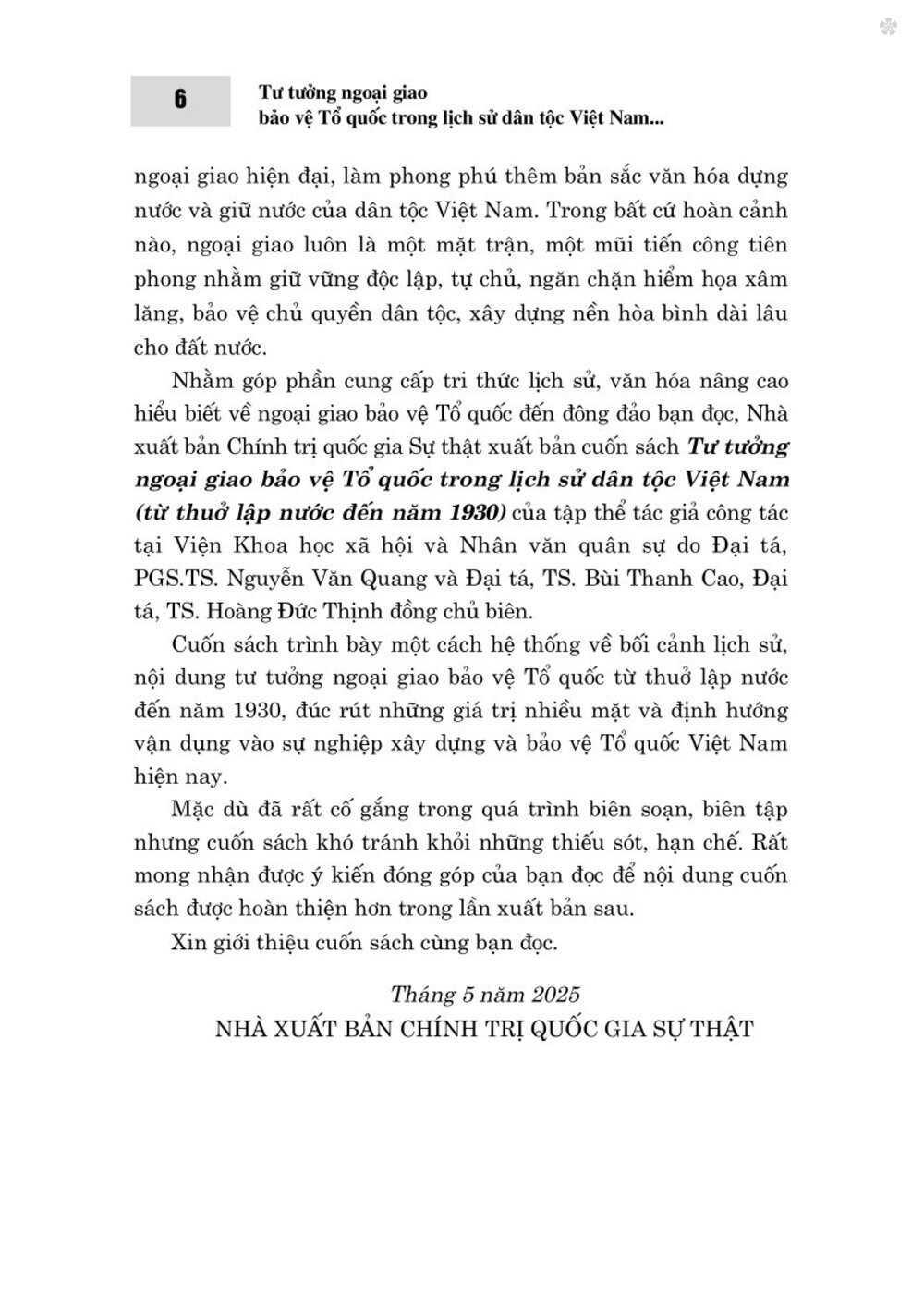 Tư tưởng ngoại giao bảo vệ Tổ quốc trong lịch sử dân tộc Việt Nam (Từ thuở lập nước đến năm 1930)