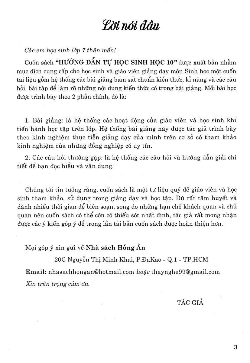 Hướng Dẫn Tự Học Sinh Học 10 (Dùng Kèm SGK Kết Nối Tri Thức Với Cuộc Sống) (HA)
