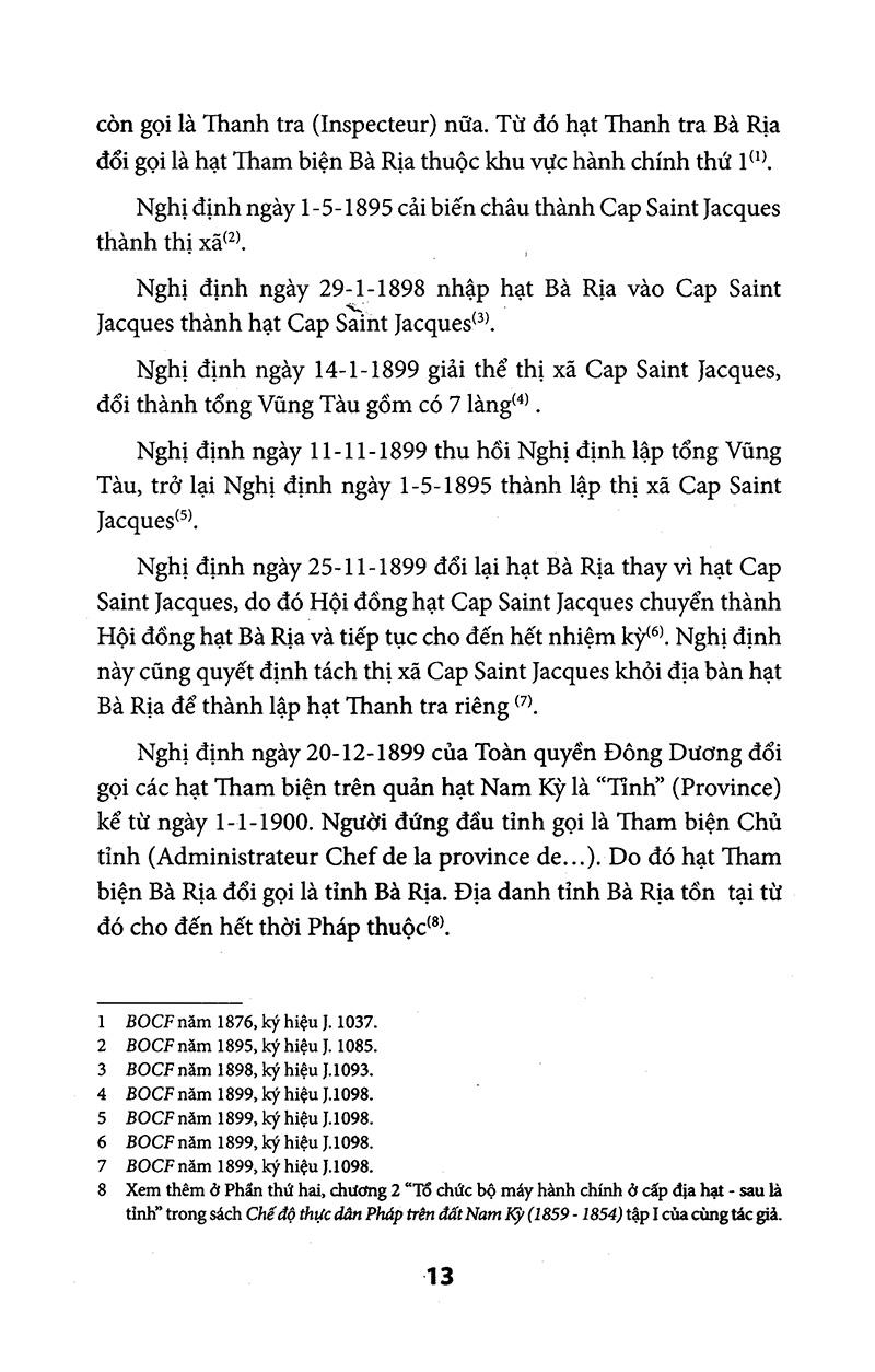 Địa Chí Hành Chính Các Tỉnh Nam Kỳ Thời Pháp Thuộc (1859 - 1954)