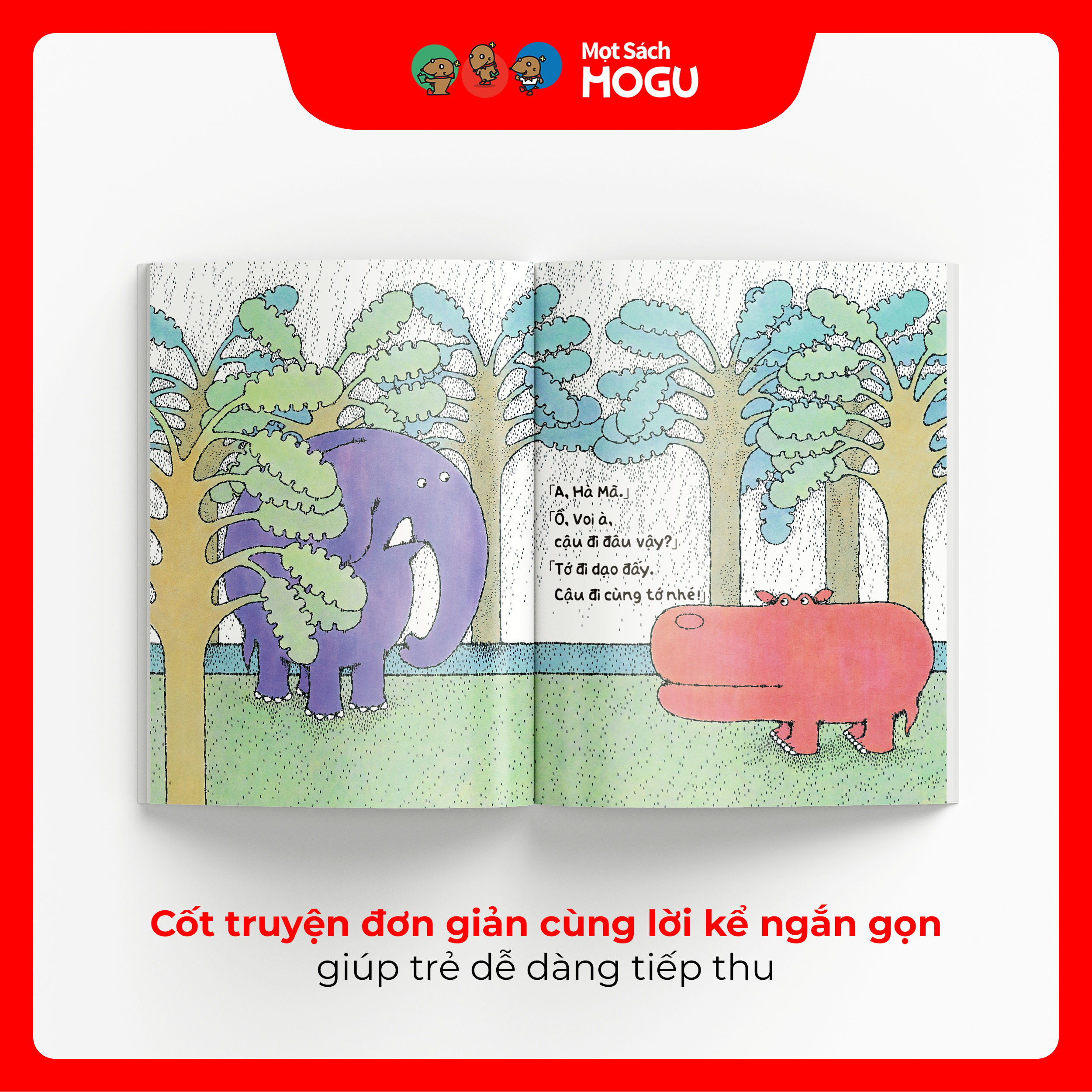 Truyện Ehon bé 1-2-3 tuổi - Bạn Voi Đi Dạo