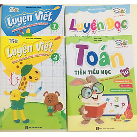 Sách- Combo 4 cuốn sách: Luyện viết 1, Luyện viết 2, Toán, Luyện đọc Tiền Tiểu Học (Hành trang cho bé vào lớp 1)