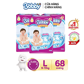 Combo 3 Tã dán Bobby siêu thấm và khô thoáng đủ size M76/L68/XL62/XXL56