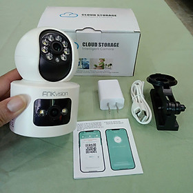 Kính Mắt kamera Wifi IP 2 Mắt Siêu Nét 8MpX: Xem Đa Góc, Xoay 360, Đàm Thoại & Báo Động Chống Trộm