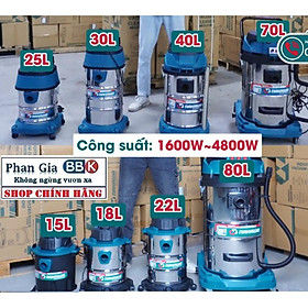 [chính hãƞg] Máy Hút Bụi Công Nghiệp NAKAWA, 3 Chức năng Hút khô+ Hút ướt +Thổi, Động Cơ Lõi Đông, Bảo hành 12 Tháng