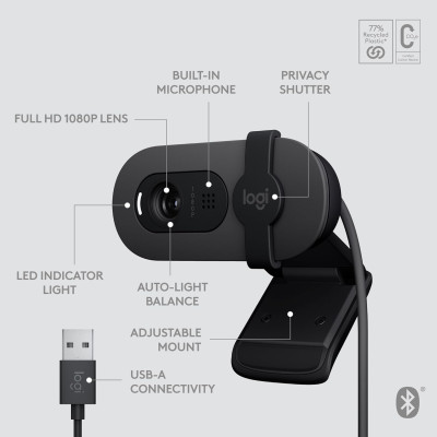 Webcam Logitech Brio 105 Full HD - hàng chính hãng