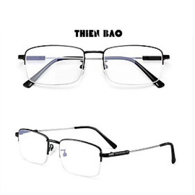 Kính lão thị, kính viễn thị Nam nữ KVM367 Gọng TITANIUM càng dẻo chuẩn độ hàng đẹp xẻ cước chống as xanh