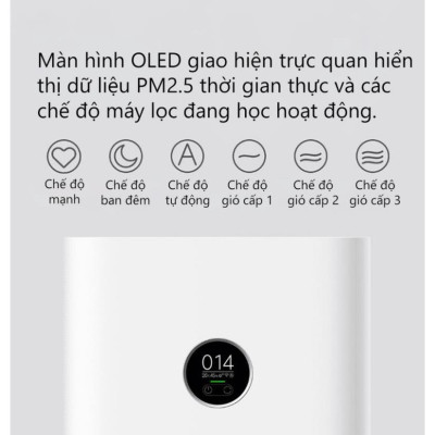 Máy lọc không khí Xiaomi Smart Air Purifier 4 Pro Tạo ion Diện tích lọc lớn 60m2 Bản Quốc Tế - Hàng chính hãng