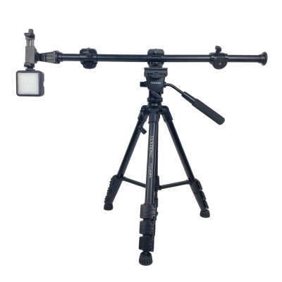 Combo Tripod Yunteng 691 + Thanh Ngang 369 và Đèn RGB vuông - Chân đế chắc chắn kèm remote và kẹp điện thoại - Hàng chính hãng