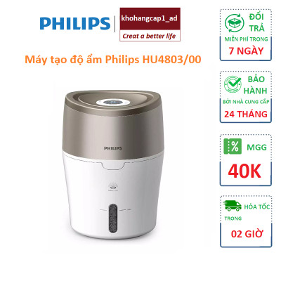 Máy tạo độ ẩm Philips HU4803 làm ẩm không khí phòng đa năng hiển thị đèn led - Hàng Nhập Khẩu