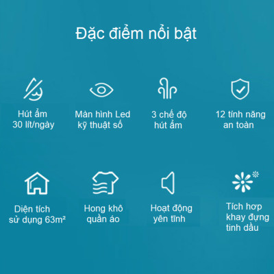 Máy hút ẩm thương hiệu Philips DE3203/00, công suất 395W, diện tích sử dụng 63m2 - Hàng chính hãng