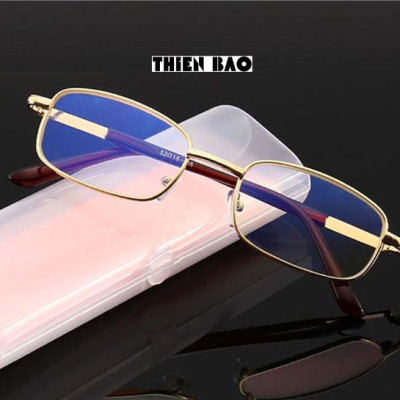 Kính lão thị, viễn thị toàn viền, kim loại NAM NỮ VÀNG GOLD PUMA02 tròng phản quang chống mỏi chuẩn độ cao cấp