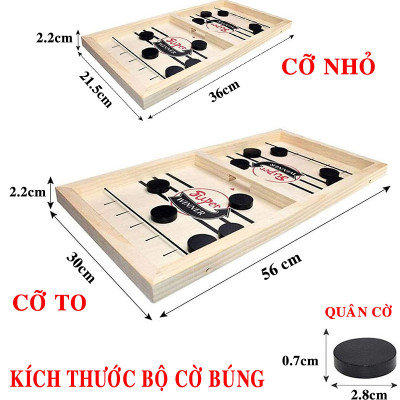 Cờ Búng Bắn Bi Xuyên Lỗ Đối Kháng Chính Hãng Amalife - Chọn Size - Foosball Winner, Sling Puck – Bộ Cờ Ice Hockey Bằng Gỗ Cao Cấp