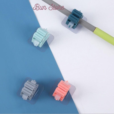 Móc dán tường kẹp giữ cây lau nhà, móc dính tường treo chổi chịu lực tốt Miếng dính tường đa năng siêu chắc