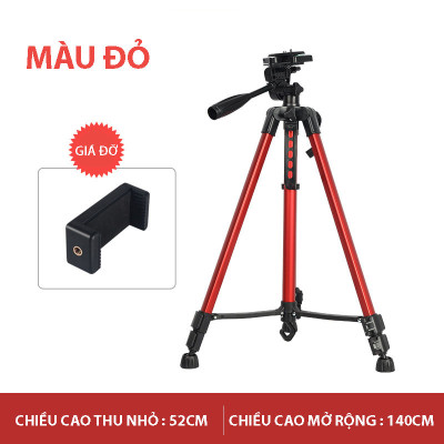 Gậy 3 Chân Máy Ảnh Chụp Hình Selfie Tự Sướng Tripod Floveme - 3366 cao 150cm Kèm Giá Đở Điện Thoại - 3. cách xoay, 360 độ - Hàng chính hãng