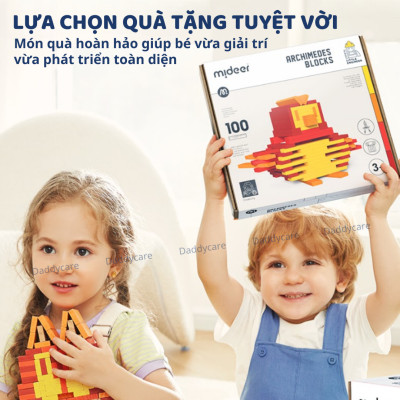 Đồ Chơi Xếp Hình Thông Minh bằng gỗ sáng tạo Mideer Archimedes City Blocks 300 mảnh ghép
