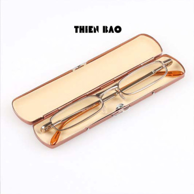 Kính lão thị, viễn thị siêu gọn Đọc sách Mini Nam nữ hợp kim có hộp thiếc đẹp toàn viền tròng sáng chuẩn độ cao cấp loại I KVG67