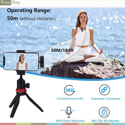 Boya BY-V1 / BY-V2 / BY-V10 / BY-V20 - Micro Cài Áo Không Dây 2.4GHz Cho Live Stream, Vlogging, Quay Tik Tok, Youtube- Hàng Chính hãng