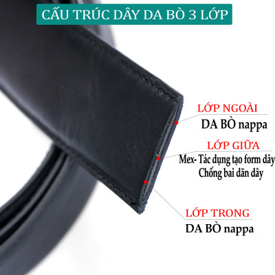 Combo ví thắt lưng nam CB102 Bụi Leather – da bò thật 100%, bảo hành 12 tháng