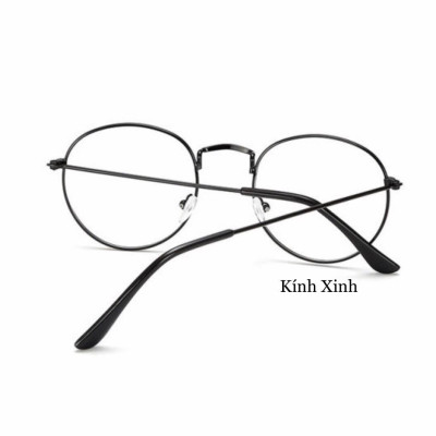 Kính Mắt Tròn Ulzzang Kim Loại Phong Cách Hàn Quốc (ĐEN)